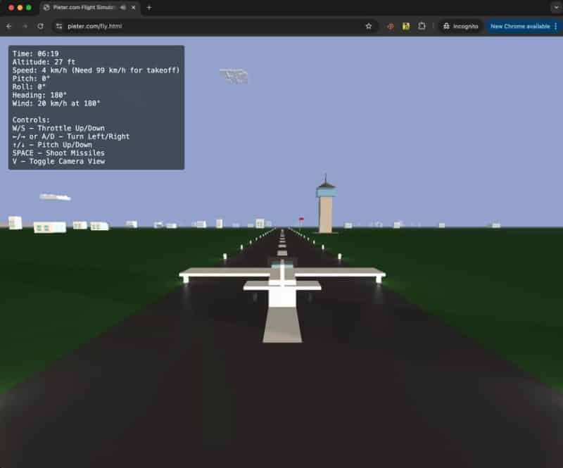New Flight Simulator Made with AI Earns Creator $5,000 per Month