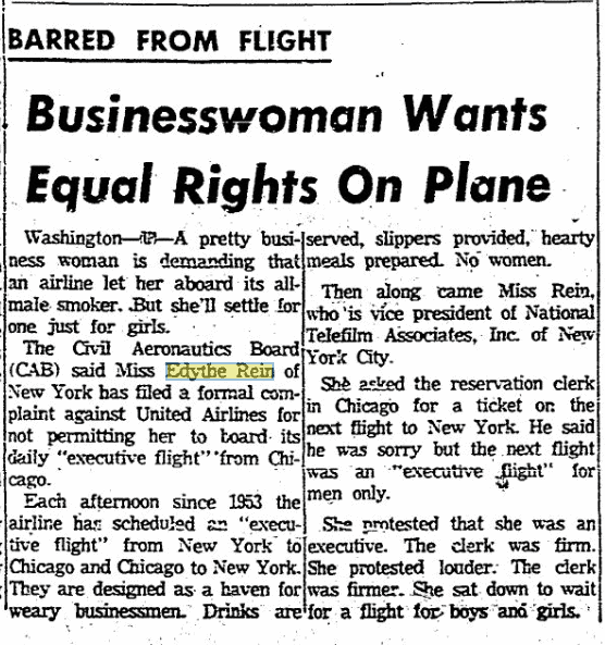 United’s Men-Only Flights: The Exclusive Club in the Sky Your Wife Couldn’t Join 7 A United Press article from January 1958
