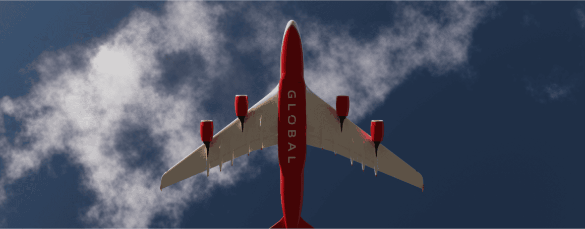 4 Flights In, Global Airlines' Risky A380 Gamble Faces Uncertain Future 27 Underside of Global AIrlines Airbus A380