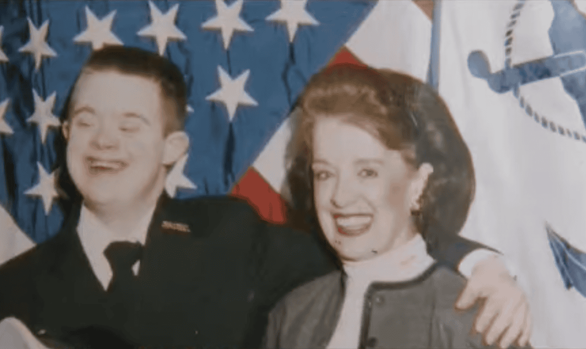 Flight attendant Bette Nash and her son Christian 