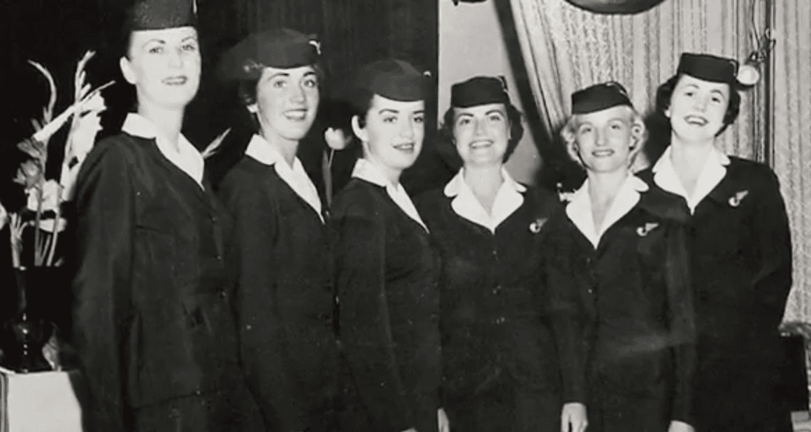 Bette Nash and other flight attendants at their graduation from Eastern training 