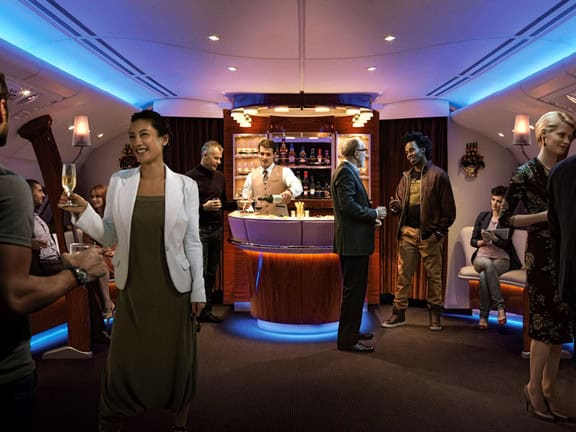 Bar on Emirates A380. | Image: Flighfox.com