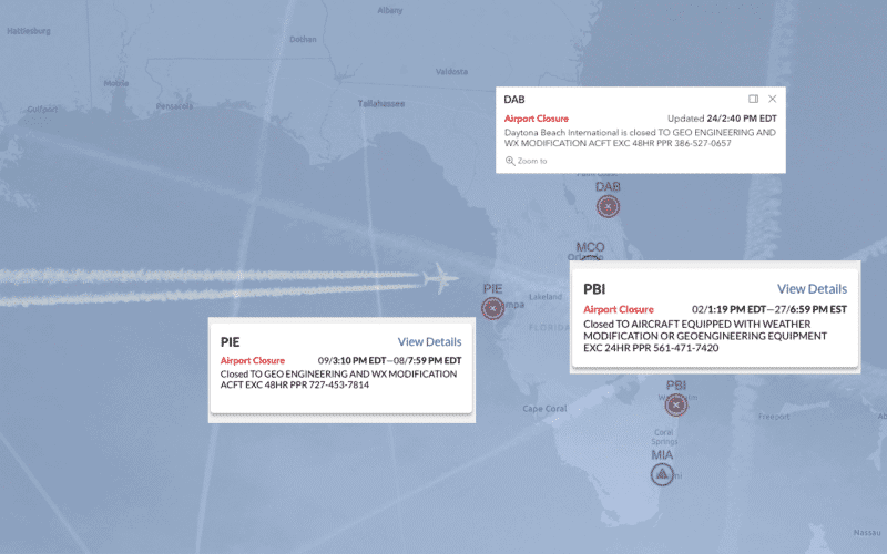 Florida Takes on “Chemtrails”: NOTAMs Now Ban Weather-Modification Aircraft Florida Takes on “Chemtrails”: NOTAMs Now Ban Weather-Modification Aircraft