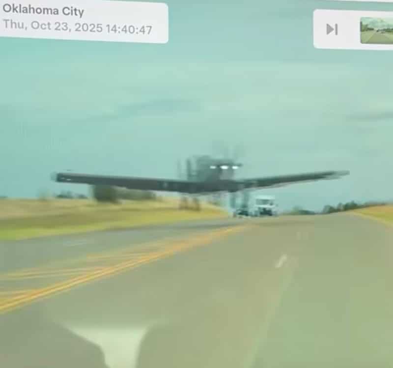 Skyraider Has Close-Call with Cars on Oklahoma Hwy