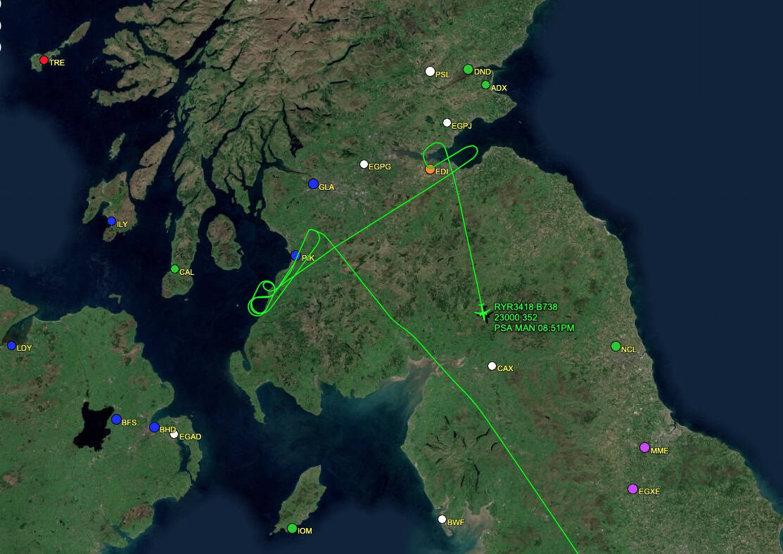 6 Minutes to Empty: Inside the Ryanair Fuel Emergency That Nearly Ended in Disaster 16 The Ryanair fuel emergency involved Flight 3418. It's route is shown here.