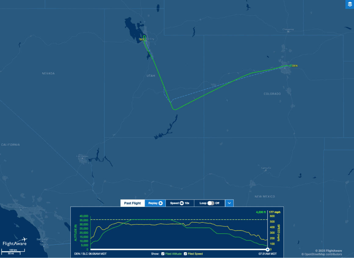 FLight path of United Flight 1093