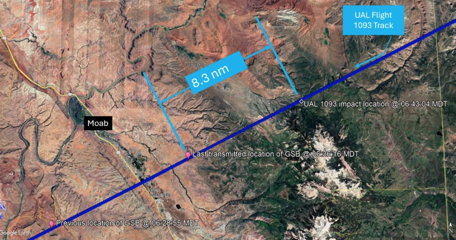 United Flight 1093: Preliminary NTSB Report Reveals the Likely Cause of the Midair Impact 6 Flight Path of United Flight 1093 and possible interception point of the balloon