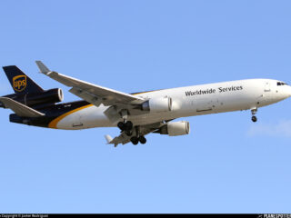 The UPS MD-11 involved in the crash at SDF on 4 Nov 2025