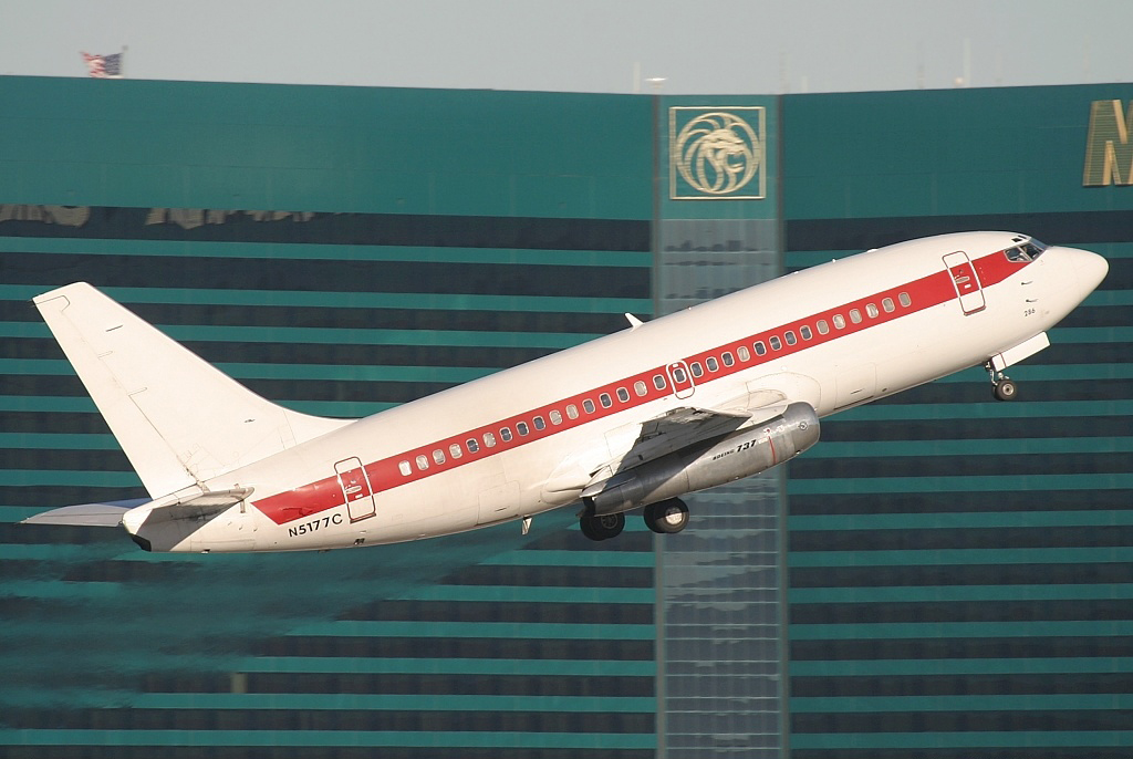 The US Government Is Buying Six Boeing 737s for ICE Air Operations. Here Are Eight Questions We're Asking 5 A Janet 737-200 departing from Harry Reid International Airport, Las Vegas, Nevada with the MGM Grand Las Vegas in the background