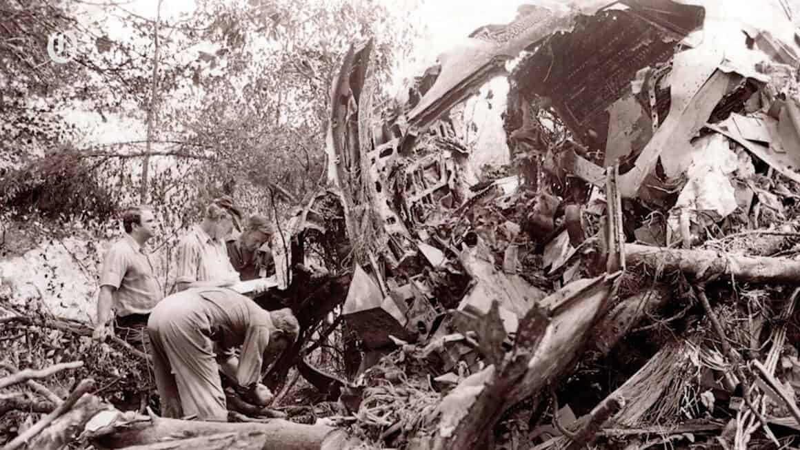 Remains of the cabin section of Eastern Air Lines Flight 212