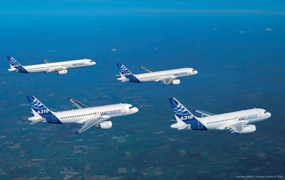 Most A320s Now Fixed, But Airbus Flags New Metal Panel Issue Affecting Up To 628 Jets 3 Airbus A320 Family of aircraft in flight, including the A318, A319, A320, and A321