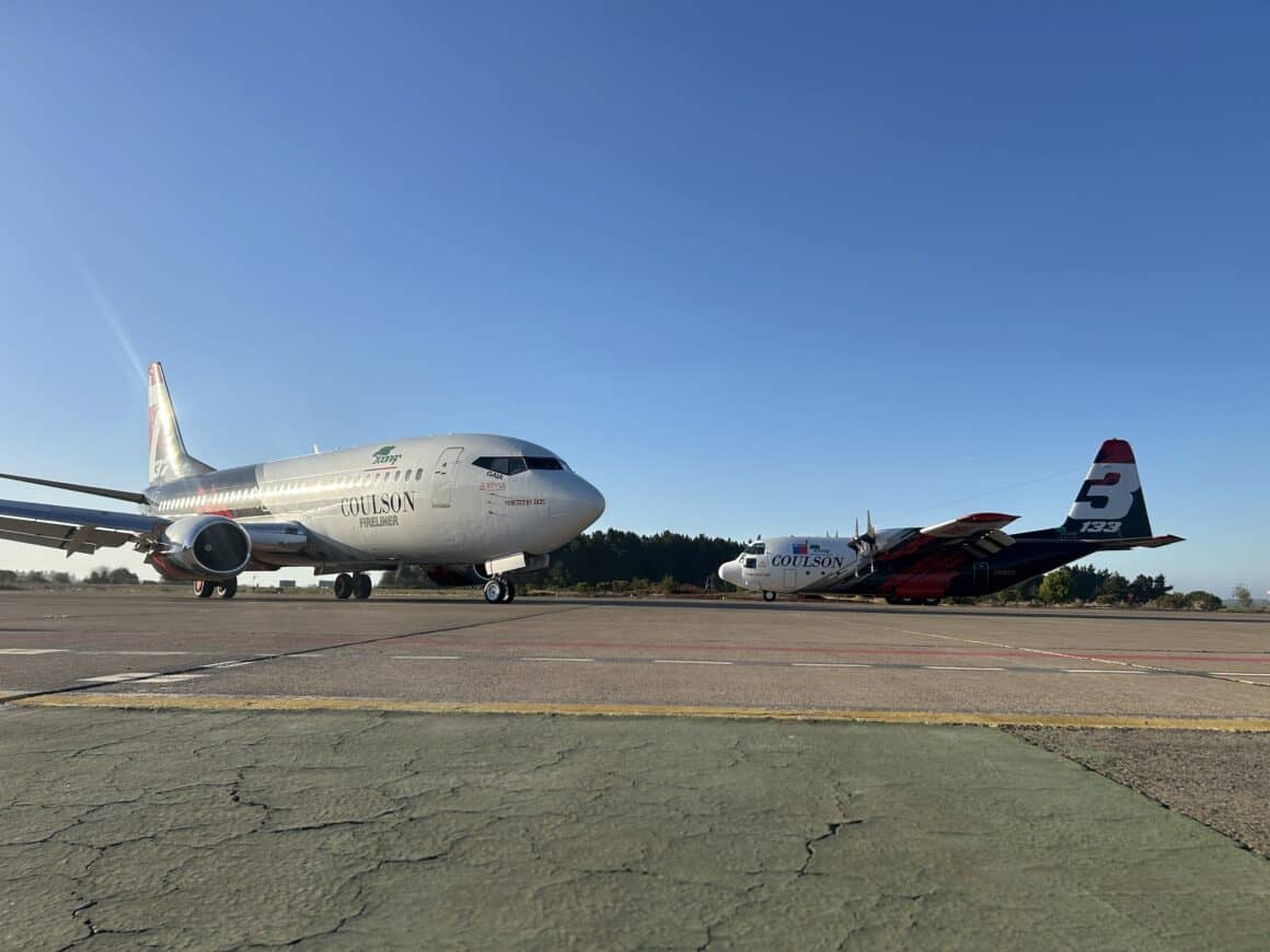 The Coulson Aviation 767  program is at working alongside current firefighting aircraft such as the Lockheed C-130 Hercules and the Boeing 737 Fireliner. 