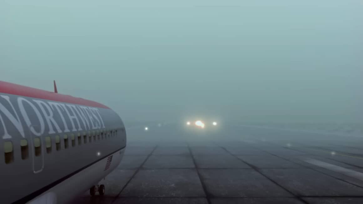 Northwest Flight 1482 and Flight 299: A Collision in the Fog That Never Should Have Happened 3 Image from "Air Crash Investigation" depicting Northwest Flight 299 approaching Flight 1482