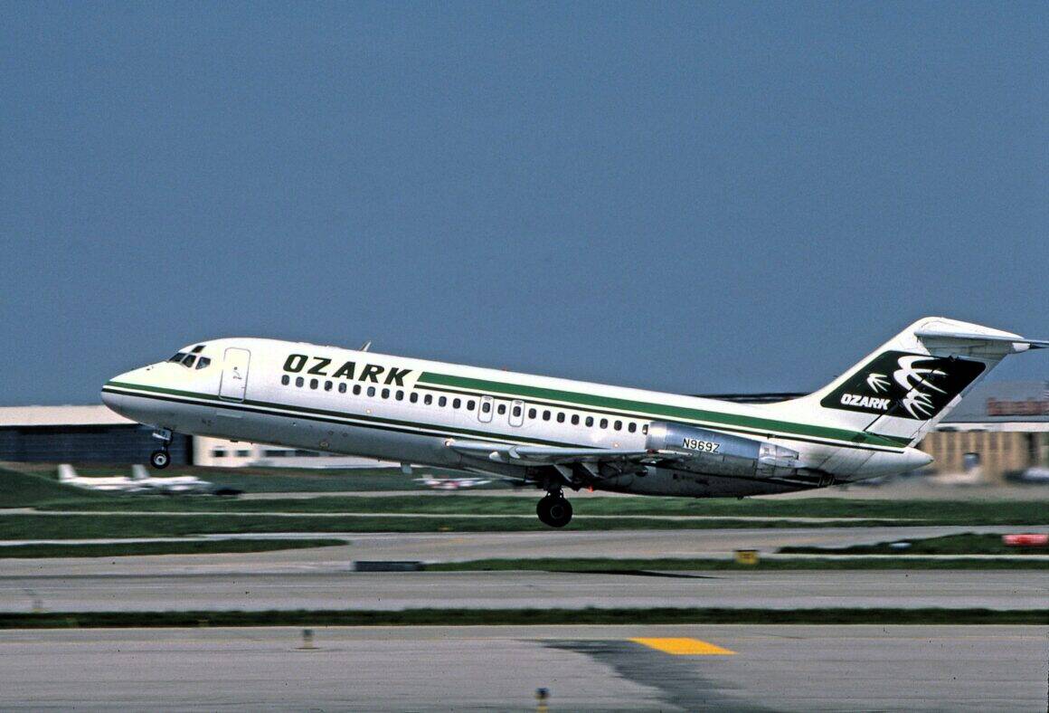 Ozark DC-9 departure from STL 