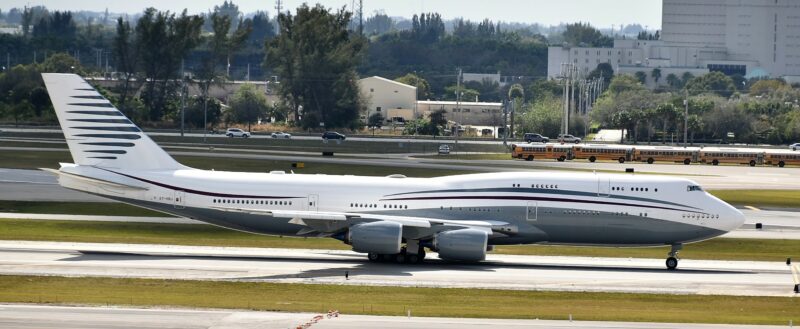Boeing 747/8(BBJ) of Qatar Airways Amiri Flight at West Palm Beach-PBI, Florida, U.S.A., 12/02/17.