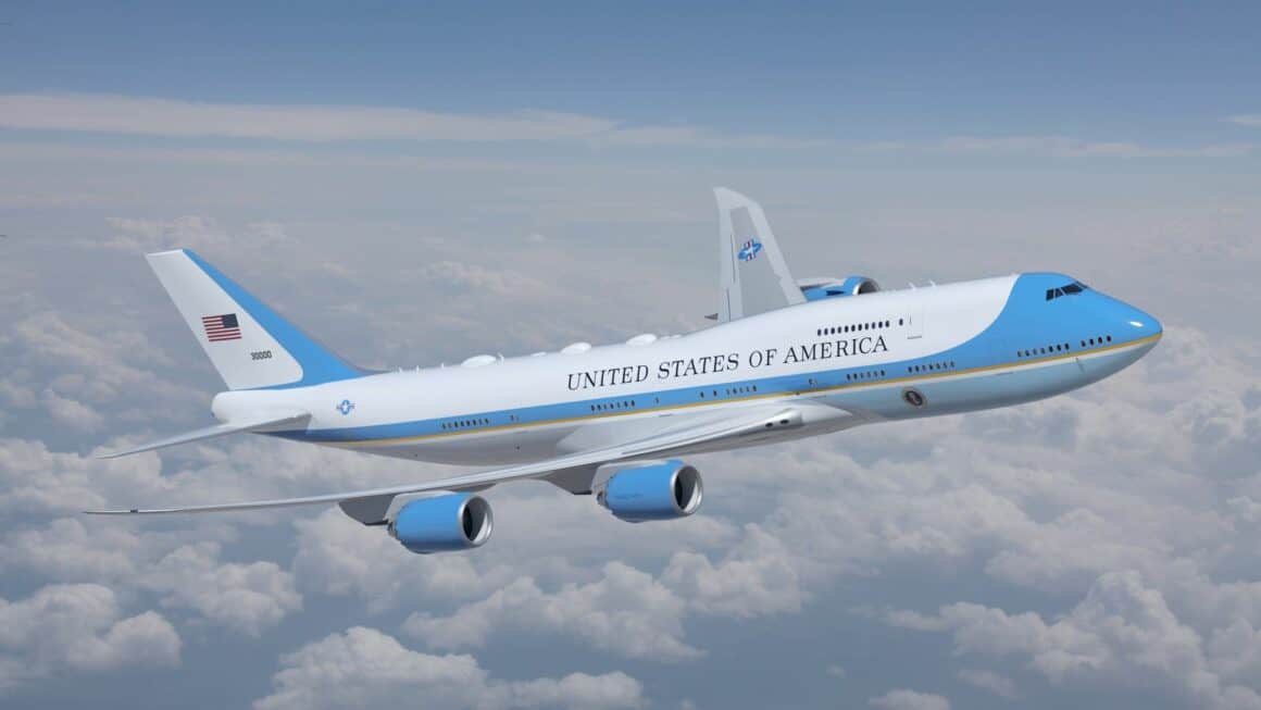 Artist rendering of what the new Air Force One aircraft will look like