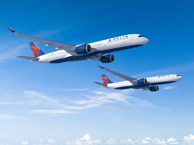 Artist rendering of Delta Air Lines A350-900 and A330-900