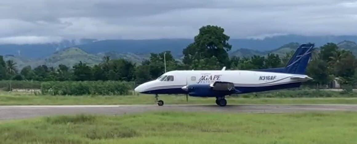 Agape Flights Embraer 110 on the runway 