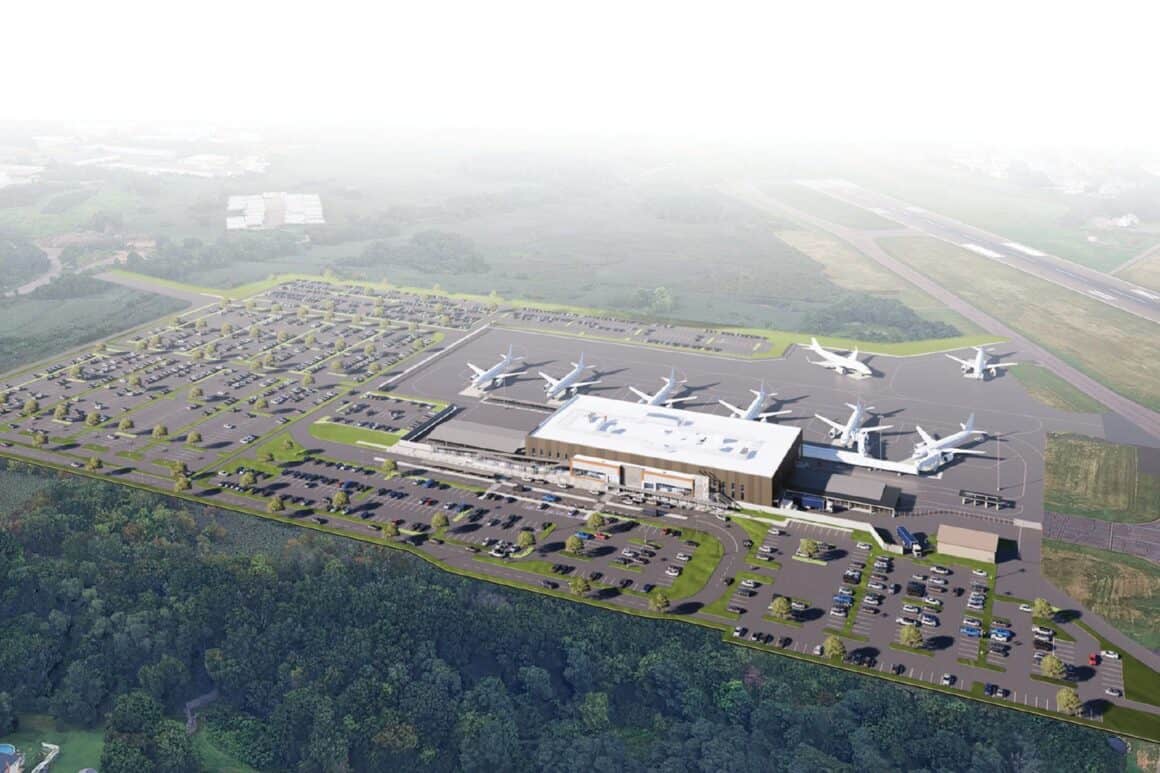 Artist rendering of new East Terminal at Tweed New Haven Airport (HVN) 