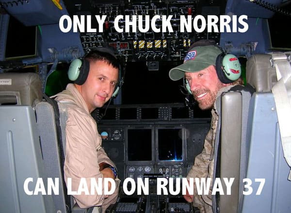 Chuck Norris Has Flown West at 86: Remembering the Air Force Veteran, Troop Champion, and Aviation Tough Guy 11 Chuck Norris Runway 37 Meme