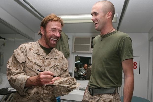 Chuck Norris Has Flown West at 86: Remembering the Air Force Veteran, Troop Champion, and Aviation Tough Guy 9 ChuckNorrisMarinevisit