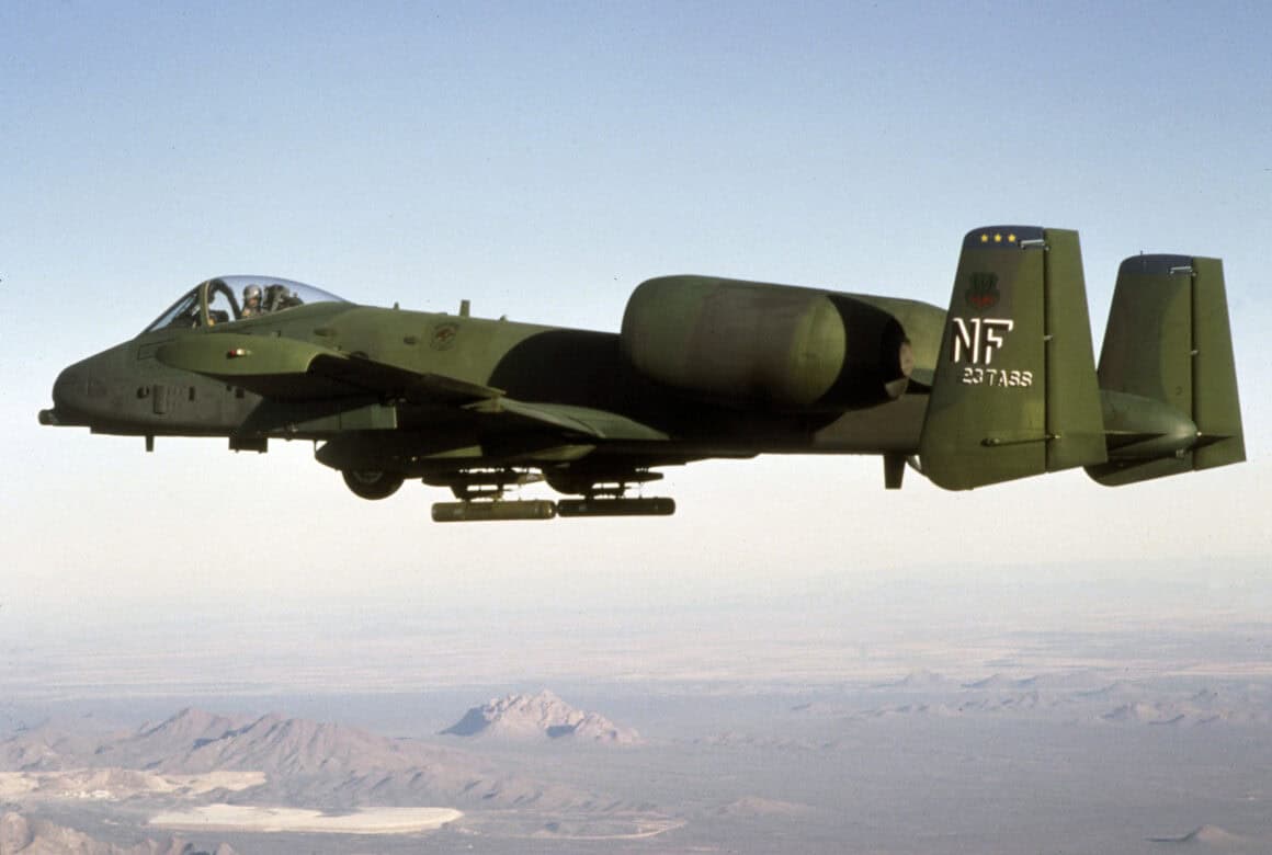 A-10 Thunderbolt in flight in 1975