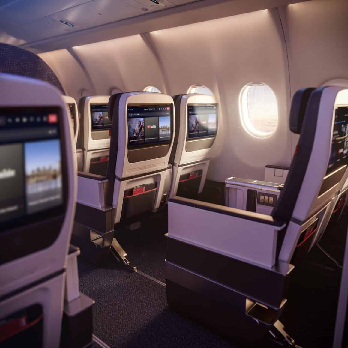 Delta Premium Select seats feature larger 4K screens at 16 inches. 