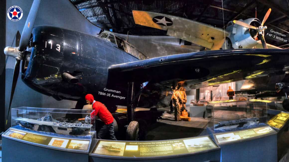 This TBM-3E Avenger (BuNo. 91586), on display at the museum and on loan from Friends for Long Island’s Heritage, was first shown publicly on December 7, 1941. The events of that day gave rise to the name “Avenger.”